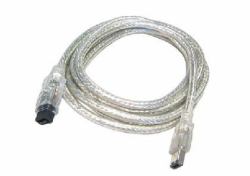 Cables Direct IEEE-120 FireWire cable 2 m 6-p 9-p Silver, Translucent (CDL 2m Firewire 9 Pin - 6 Pin)