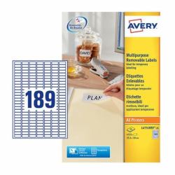 Avery Universal-Etiketten, weiß, 25,4 x 10 mm, wiederablösbar (Avery - etiketter - 4725 etikette[r] -)