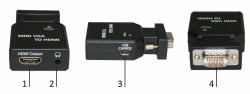 Microconnect MC-CONMVGAHM Videosignal-Konverter (Mini VGA to HDMI Converter - Mini VGA housing - with Audio Input, USB 5V Input - Warranty: 12M)