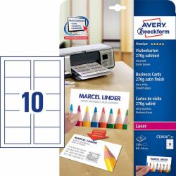 Avery C32026-25 Visitenkarte Laser/Inkjet Karton Weiß 25 Stück[e] (Avery Quick & Clean - Business Cards [)