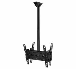 B-Tech Back-to-Back Universal Flat Screen Ceiling Mount with Tilt [VESA 400] - 1m Ø50mm Pole (BT8428-100/B - Back-to-Back Universal Flat Screen Ceiling Mount with Tilt)