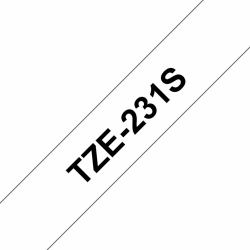 Brother TZE231S label-making tape Black on white TZe (TZE-231S BLACK/WHITE 12MM/4M - LAMINATED F. P-TOUCH)