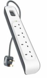 Belkin BSV400AF2M Spannungsschutz Weiß 4 AC-Ausgänge 2 m (BELKIN 4 OUTLET SURGE STRIP - - 2M)