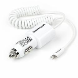 StarTech.com Dual USB KFZ-Ladegerät mit Micro USB Kabel und USB 2.0 - 21 Watt / 4.2 A - Weiß (DUAL IPAD CAR CHARGER - 2 PORT - LIGHTNING AND USB - 21W / 4.2A)