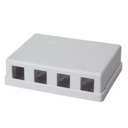 LogiLink NK4034 RJ-45 Weiß 1Stück[e] Steckdosensicherung (Keystone Surface Mount Box 4 - Port, white - Warranty: 12M)