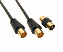 Cables Direct TV Coax 15m coaxial cable F Black (CDL 15m TV +Female Coupler - Black)