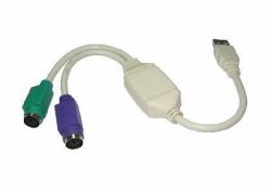 Cables Direct CDLSB-902 PS/2 cable 2x 6-p Mini-DIN USB A White (CDL USB to PS/2 Adapter)