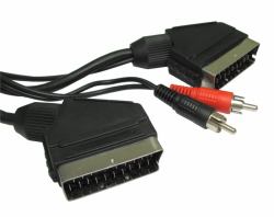 Cables Direct Scart + 2 RCA 1.5m SCART cable SCART [21-pin] Black (SCART & Two RCA Cable)