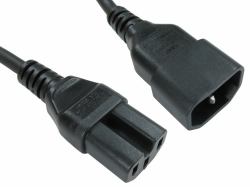 Cables Direct RB-255-MF1 power cable Black 1 m C14 coupler C15 coupler (CDL 1m C14 to C15 Power Cable)