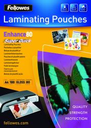 Fellowes 5440001 Laminierhülle 100 Stück[e] (Superquick Lam Pouch 80MIC A4 100pk)