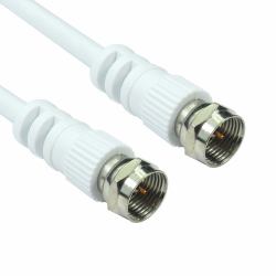 Cables Direct 2FW-01 coaxial cable 1 m F-type White (CDL 1m F Connector M-M - White)