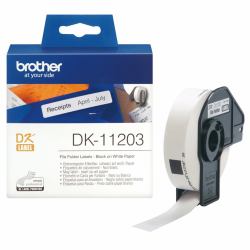 Brother DK-11203 Etiketten erstellendes Band Schwarz auf weiss (DK SINGLE LABLE ROLLS - F/ QL-500 550 300PCS/RL 17X87M)