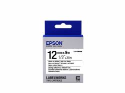 Epson Etikettenkassette LK-4WBW - Stark haftend - schwarz auf weiß - 12mmx9m (TAPE - LK-4WBW STRNG ADH BLK-/W - WHT 12/9)