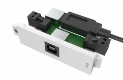 Vision TC3 USBB+ Steckdose USB Weiß (Modular AV faceplate component - USB B [on front] to A module - A type socket on the rear and square B type socket on the front - USB 3.0 backward compatible w...