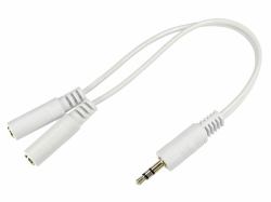 Cables Direct 3-M2FGWHT Audio-Splitter Weiß (CDL 0.2m 3.5mm Stereo Split-White)