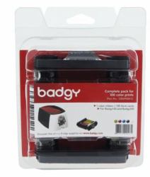 Evolis CBGP0001C printer kit (Colour ribbon [YMCKO] - incl.: 100 cards - for up to 100 cards fits for: Badgy200 - Warranty: 3M)