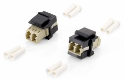 Equip Fiber Optic Keystone Adapter, LC Duplex (Equip 125570 Keystone Inline Coupler LC-Duplex MM; Set of 8pcs!; black. [2Years warranty])