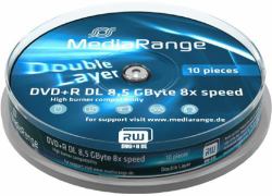 MediaRange MR466 DVD-Rohling 8,5 GB DVD+R DL 10 Stück[e] (MediaRange - DVD+R DL x 10 - 8.5 GB -)