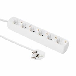 Microconnect GRU0063WA power extension 3 m 6 AC outlet[s] White (6-way Schuko Socket 3M White - Without ON/OF switch, - With Child Protection, Angled Plug - Warranty: 300M)