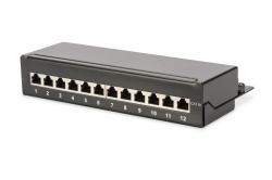 Digitus Desktop CAT 6A, class EA patch panel, shielded, black (DIGITUS DESKTCAT6A PATCH PANEL - SHIELDED 12-PORT)