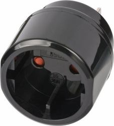 Brennenstuhl 1508450 Netzstecker-Adapter Typ C [Euro-Stecker] Typ A Schwarz (Power plug adapter Type C - [Europlug] Type A Black - Travel Plug Euro Countured plug/USA, Japan - Warranty: 12M)