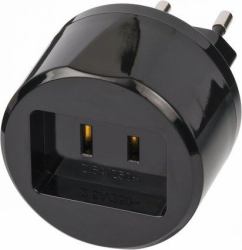 Brennenstuhl 1508500010 Netzstecker-Adapter Typ A Typ C [Euro-Stecker] Schwarz (Power plug adapter Type A - Type C [Europlug] Black - Travel Adapter USA =<gt/> Euro with 2.5A fuse - Warranty: 12M)
