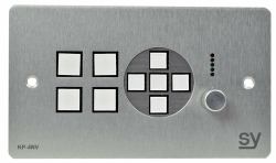 SY Electronics SY-KP4NVE-BA Zubehör für Matrixschalter (SY UK 4 button Keypad Controller with Ethernet, navigation keys and rotary volume control. Brushed Aluminium)