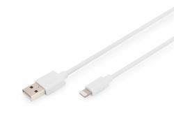 Digitus Lightning auf USB A Daten-/Ladekabel, MFI zertifiziert (DIGITUS CABLE IPHONE LIGHTNING - USB M/M 1.0M HIGH SPEED WH)
