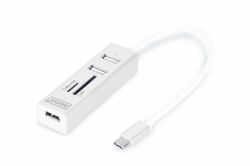 Digitus USB Type-CTM OTG 3-Port HUB + Card Reader (DIGITUS DA-70243 - hub - 3 porte)