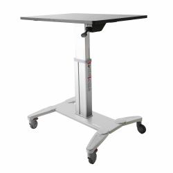 StarTech.com Mobile Standing Desk - Portable Sit Stand Ergonomic Height Adjustable Cart on Wheels - Rolling Computer/Laptop Workstation Table with Locking One-Touch Lift for Teacher/Student (SIT ST...