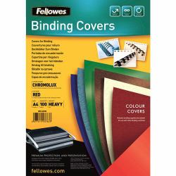 Fellowes Chromolux Gloss Covers Red A4 (A4 Gloss Cover Red 100pk)