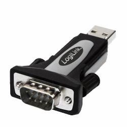 LogiLink AU0034 Kabeladapter USB RS232 (USB 2.0 adapter, USB-A/M to - DB9 [RS232]/M, black/grey - AU0034, USB, RS232, Male - Warranty: 12M)