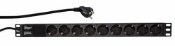 LogiLink PDU9C03 Spannungsschutz 9 AC-Ausgänge 230 V 2 m Schwarz (19" PDU 9 x CEE 7/3 socket, - without switch, black - PDU9C03, 9 AC outlet[s], Type F, 230 V, 50 - 60 Hz, 16 A, 3500 W - Warranty:...
