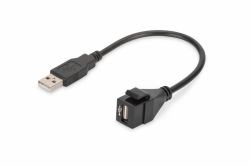 Digitus USB 2.0 Keystone Modul für DN-93832, mit 16 cm Kabel schwarz [RAL 9005] (DIGITUS Professional DN-93402 - modula)