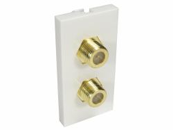 Cables Direct AV-MOD2FCONN Steckdose Weiß (CDL 2xF-Connector Euromod-Coupler)