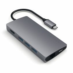 Satechi Multi-Port Adapter V2 Dock st. USB 3.2 Gen 1 [3.1 Gen 1] Type-C Grau 