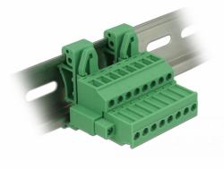 DeLOCK 65940 Anschlussblock Grün (Terminalblock Set fÃ¼r Hutschienen 8 Pin mit Schraubverriegelung)