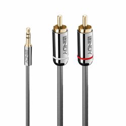 Lindy 35337 Audio-Kabel 10 m 3.5mm 2 x RCA Anthrazit (10m 3.5mm to Phono Audio - Cable, Cromo Line - Warranty: 120M)