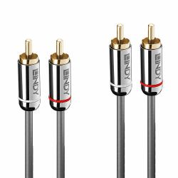 Lindy 35347 Audio-Kabel 3 m 2 x RCA Anthrazit (3M Dual Phono Cable, Cromo - Line - Warranty: 120M)