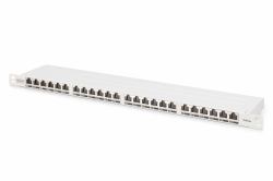 Digitus CAT 6A, Class EA High Density Patch Panel, shielded (DIGITUS CAT 6A CLASS EA PATCH - PANEL 24-PORT RJ45 0.5U GREY)