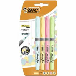 BIC Highlighter Grip Pastel Marker 4 Stück[e] Meißel Blau, Grün, Pink, Gelb (BIC Highlighter Grip Assorted Pastel Pack of 4)