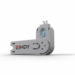 Lindy 40622 Schnittstellenblockierung Türblockierschlüssel USB Typ-A Blau Acrylnitril-Butadien-Styrol [ABS] 1 Stück[e] (Usb Type A Port Blocker Key, - Blue - Warranty: 24M)