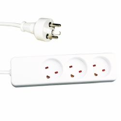 Garbot 24155123-5EE power extension 5 m 3 AC outlet[s] Indoor White (Plast Power Strip 3-way EDB - Outlet, 5m White - Warranty: 12M)
