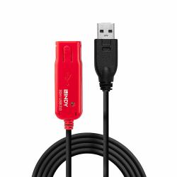 Lindy 42923 USB Kabel USB 2.0 30 m USB A Schwarz, Rot (30M USB 2.0 ACTIVE EXTENSION - CABLE - TYPE A MALE TO FEMALE)