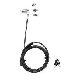Dicota D31700 Kabelschloss Schwarz, Silber 2 m (Universal Security Cable Lock, 3 Exchangea)