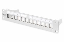 Digitus Modular Patch Panel, 12-port (MODULAR PATCH PANEL 12-PORT1U - 1UBLANK254MM RACK MOUNTGREY)