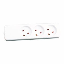 Garbot Z66000107-PA01 Verlängerungskabel 3 AC-Ausgänge Drinnen Weiß (Plast Power Strip 3-way EDB - Outlet. White - Warranty: 12M)