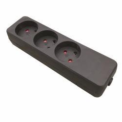 Garbot Z66000109-PA01 Verlängerungskabel 3 AC-Ausgänge Drinnen Schwarz (Plast Power Strip 3-way K - Outlet. Black - Warranty: 12M)