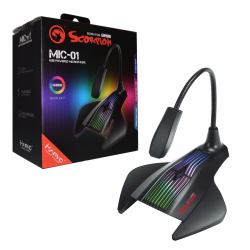 Marvo MIC-01 Mikrofon Schwarz PC-Mikrofon (Marvo Scorpion MIC-01 RGB USB Powered Flexible Gaming and Streaming Microphone)