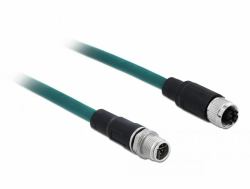 DeLOCK 85421 Netzwerkkabel Blau 1 m Cat6a S/FTP [S-STP] (Netzwerkkabel M12 4 Pin D-kodiert Stecker zu, 5 m, Netzwerk)